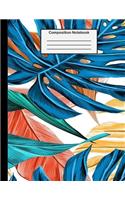 Composition Notebook: College Ruled - 8.5 x 11 Inches - 100 Pages - Colorful Palms