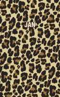 Jan: Personalized Notebook - Leopard Print (Animal Pattern). Blank College Ruled (Lined) Journal for Notes, Journaling, Diary Writing. Wildlife Theme Des