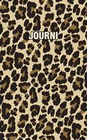 Journi: Personalized Notebook - Leopard Print (Animal Pattern). Blank College Ruled (Lined) Journal for Notes, Journaling, Diary Writing. Wildlife Theme Des