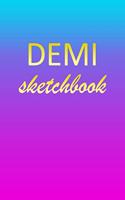 Demi: Sketchbook - Blank Imaginative Sketch Book Paper - Pink Blue Gold Custom Letter D Personalized Cover - Teach & Practice Drawing for Experienced & As