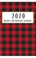 2020 Weekly And Monthly Planner: Plaid Study Plan book Peace Productivity Stress Time Agenda Diary Journal Homeschool inspirational Mind Life Work goals List Notes Moms Kids Persona