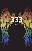 333 Journal: Angel Number Writing Notebook 100 Lined Pages 6x9 Colorful Angel Wings Guidance Number
