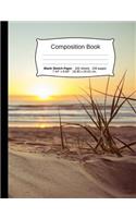 Beach Composition Notebook, Blank Sketch Paper: Sketchbook Drawing Art Paper, 200 Pages, 7.44 X 9.69