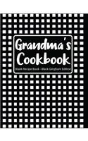 Grandma's Cookbook Blank Recipe Book Black Gingham Edition