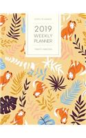 2019 Weekly Planner Twenty Nineteen: Dated with to Do Notes and Inspirational Quotes - Collie Dog Floral