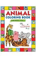 Animal Coloring Book for Kids with The Learning Bugs Vol.1