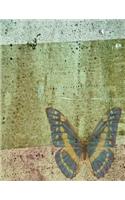 Notebook: 8.5 X 11 202 Lined Pages Butterfly Grunge Green Notebook