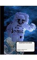 Astronaut in Outer Space Graph Paper Composition Notebook 200 Pages