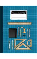 Graph Paper Notebook 1 CM. Gray Squares Size 8.5x11 Inches 120 Pages