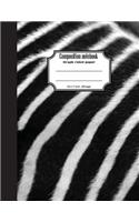 Composition notebook graph ruled paper 8.5 x 11" 200 page 4x4 grid per inch, Zebra black white sofecover: Large composition book journal for school student/teacher/office