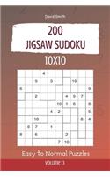 Jigsaw Sudoku - 200 Easy to Normal Puzzles 10x10 vol.13