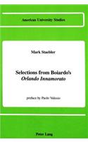 Selections from Boiardo's «Orlando Innamorato»