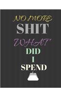 No More Shit What did I Spend: Finance Monthly & Weekly Budget Planner Expense Tracker Bill Organizer Journal Notebook Budget Planning Budget Worksheets