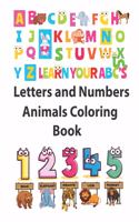 Letters and Numbers Animals Coloring Book