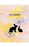 Easter Sketchbook: Awesome Sketchbook & Sticker Book for Children Young Artists Large Notebook