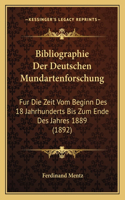 Bibliographie Der Deutschen Mundartenforschung