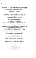 De fide et auctoritate scriptorum ex quibus vita Tiberii cognoscitur disputatio