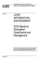 JOINT INFORMATION ENVIRONMENT DOD Needs to Strengthen Governance and Management