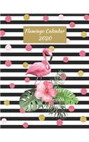 Flamingo Calendar 2020: Beautiful Planner & Notebook 2020 - 12 Months and 52 Weeks Dated Planner / Diary - 100 pages decorated with Flamingo Design - 8.5x11