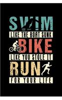 Swim Like the Boat Sunk Bike Like You Stole It Run for Your Life