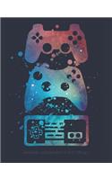 Notebook: School Retro Gaming Video Game Player Boys Gift 8.5x11 College Ruled(10 Video Game Lovers)