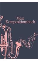 Mein Kompositionsbuch: Notenheft DIN-A5 mit 100 Seiten leerer Notenzeilen zur Notation von Melodien und Noten für Komponistinnen, Komponisten, Musik-Studentinnen und Musik