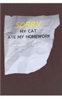 My Cat Ate My Homework: Graph Paper Notebook Journal Diary 110 Pages