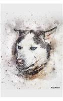 Husky Notebook: Beautiful Hand Painted Watercolor Dog Journal
