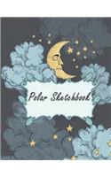 Polar Sketchbook: Black Sky Cover, 1/4 Inch Centered: Polar Coordinates, Polar Graph Paper Notebook 120 Pages Large Print 8.5" x 11"