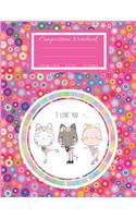 Compositions Notebooks College Ruled: Dancing Cats Composition Notebook College Ruled Notes Journal, Large 8.5" x 11" Notebooks, 110 Blank Lined Page, Girls Composition Notebook, College