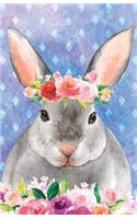 Bullet Journal for Animal Lovers Rabbit in Flowers: Graph Design - 162 Numbered Pages with 150 Graph Style Grid Pages, 6 Index Pages and 2 Key Pages in Easy to Carry 5.5 X 8.5 Size