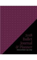 2018 Bullet Journal and Planner - Dotted Journal Notebook - Large; 300 Pages: Burgundy/Black