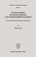 Das Sparverhalten Der Privaten Haushalte in Der Bundesrepublik Deutschland