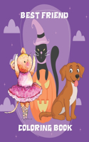 Best Friend Coloring Book: Cute cat Happy Halloween Coloring Book For Kids 3-5 ( 110 Pages 8.5*11 )