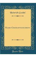 Raabe-Gedächtnisschrift (Classic Reprint)