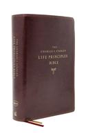 The NKJV, Charles F. Stanley Life Principles Bible, 2nd Edition, Leathersoft, Burgundy, Thumb Indexed, Comfort Print