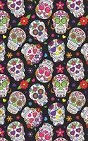 Day Of The Dead Pattern Sugar Skull Santa Muerte 04: Blank Lined Journal for Day Of The Dead Lovers