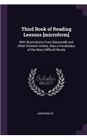 Third Book of Reading Lessons [microform]: With Illustrations From Giacomelli and Other Eminent Artists, Also a Vocabulary of the More Difficult Words