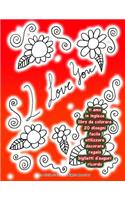 ti amo in inglese libro da colorare 20 disegni facile utilizzare decorare regalo biglietti d'auguri ricordo