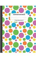 Bright Polka Dots Composition Notebook: Dotted Grid Journal Paper