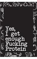 Yes, I Get Enough Fucking Protein: Weekly Meal Planner and Journal for Vegans