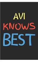 Avi Knows Best: Lined Journal, 120 Pages, 6 x 9, Avi Personalized Name Notebook Gift Idea, Black Matte Finish (Avi Knows Best Journal)