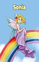 Sonia: Personalized Composition Notebook - Wide Ruled (Lined) Journal. Rainbow Fairy Cartoon Cover. For Grade Students, Elementary, Primary, Middle School,