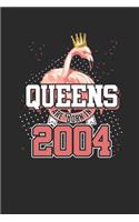 Queens Are Born In 2004: Blank Lined Notebook / Journal (6 X 9 -120 Pages) - Birthday Gift Idea