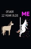 12th Birthday Unicorn: Blank Lined Journal, Notebook, Planner Awesome Happy 12th Birthday 12 Years Old Gift For Boys And Girls