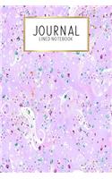Journal Lined Notebook: Mernaids and Unicorns Floral Girls - Blank Lined Journal - Gratitude Journal - 6" x 9" 100 Pg -Motivational Quotes - Self-Care - Diary - Gift