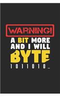 Warning a bit more and I will byte: 6x9 Nerd - grid - squared paper - notebook - notes