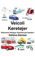 Italiano-Danese Veicoli/Køretøjer Dizionario bilingue illustrato per bambini