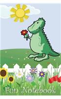 Fun Notebook: Boys Books - Mini Composition Notebook - Ages 6 -12 - Cute Dinosaur Cover