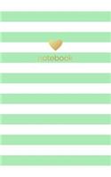 Mint and White Striped Lined Notebook